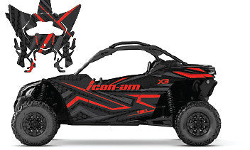 2017 - 2024 Can Am X3 Maverick Turbo RR DS Graphics Kit Pro Edition D59-3 Red