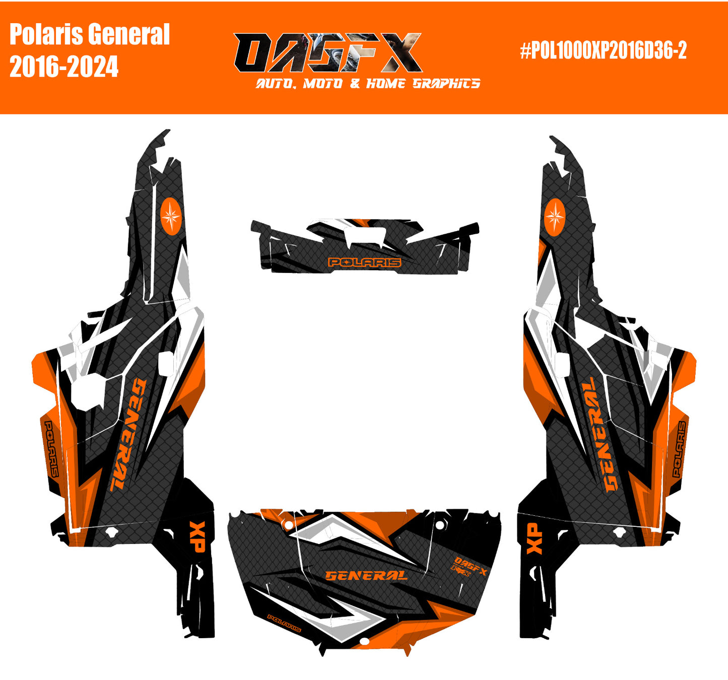 2016 - 2024 Polaris General XP 1000 Graphics Kit D36-2