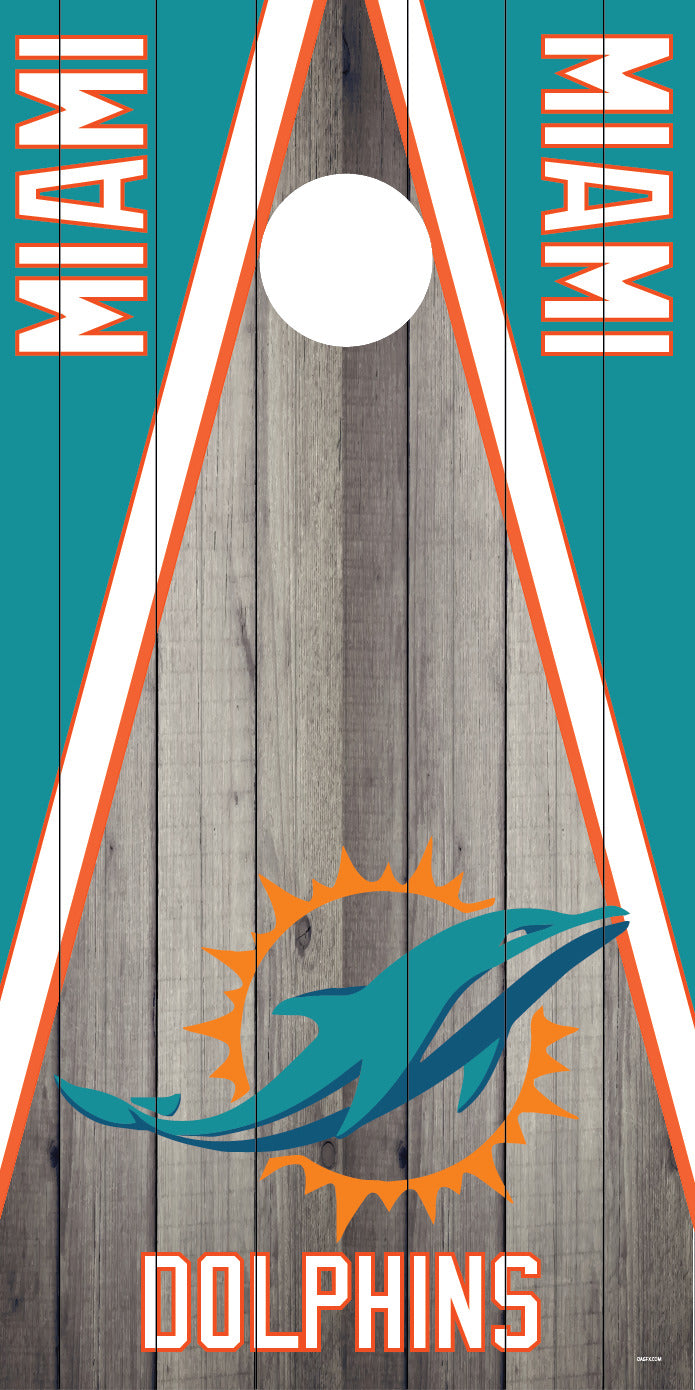 Corn Hole Board Wrap Skin - Miami Dolphins Cornhole D3