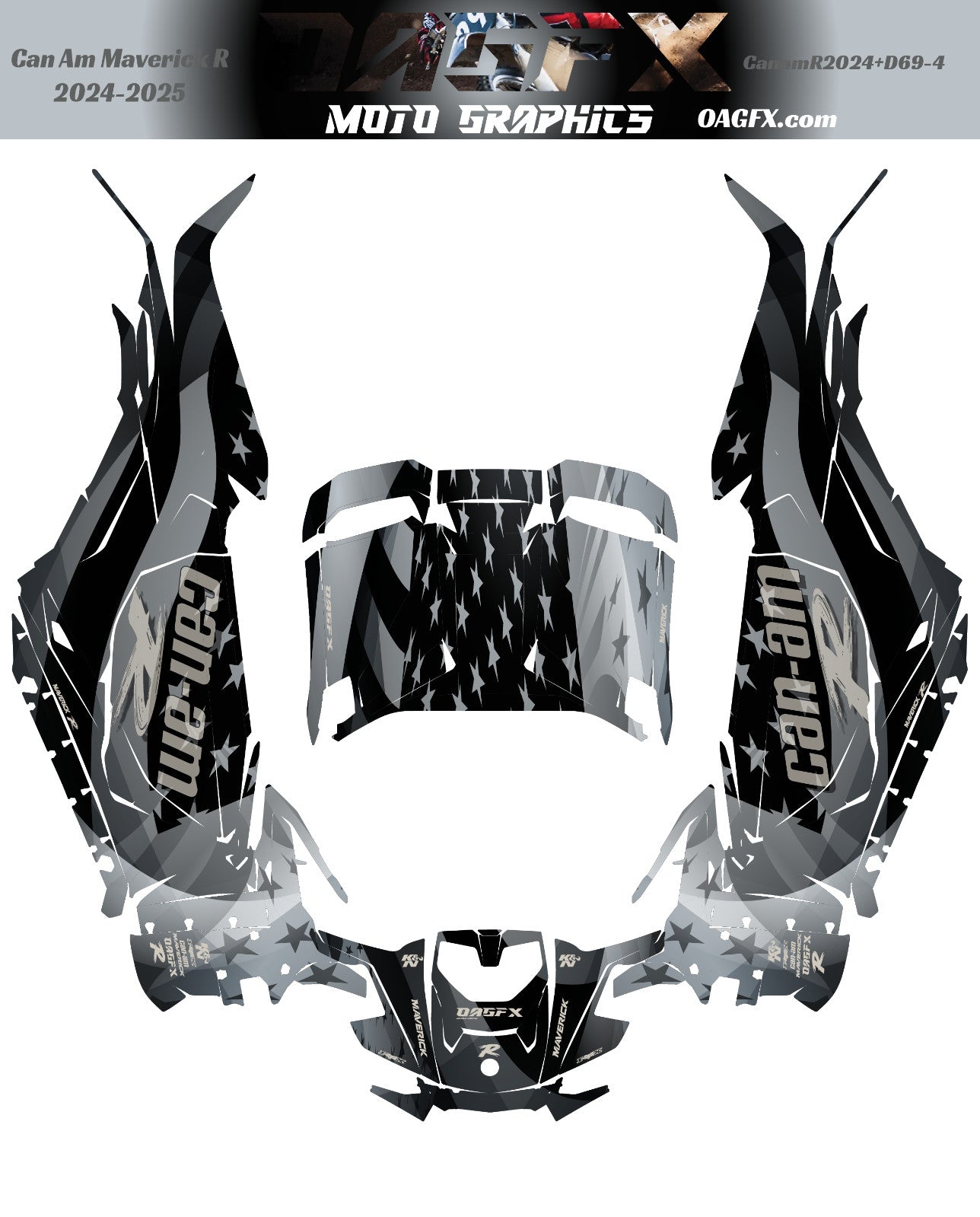 2024-2025 Can Am Maverick R RS Graphics Kit Pro Edition D69-4 USA Flag