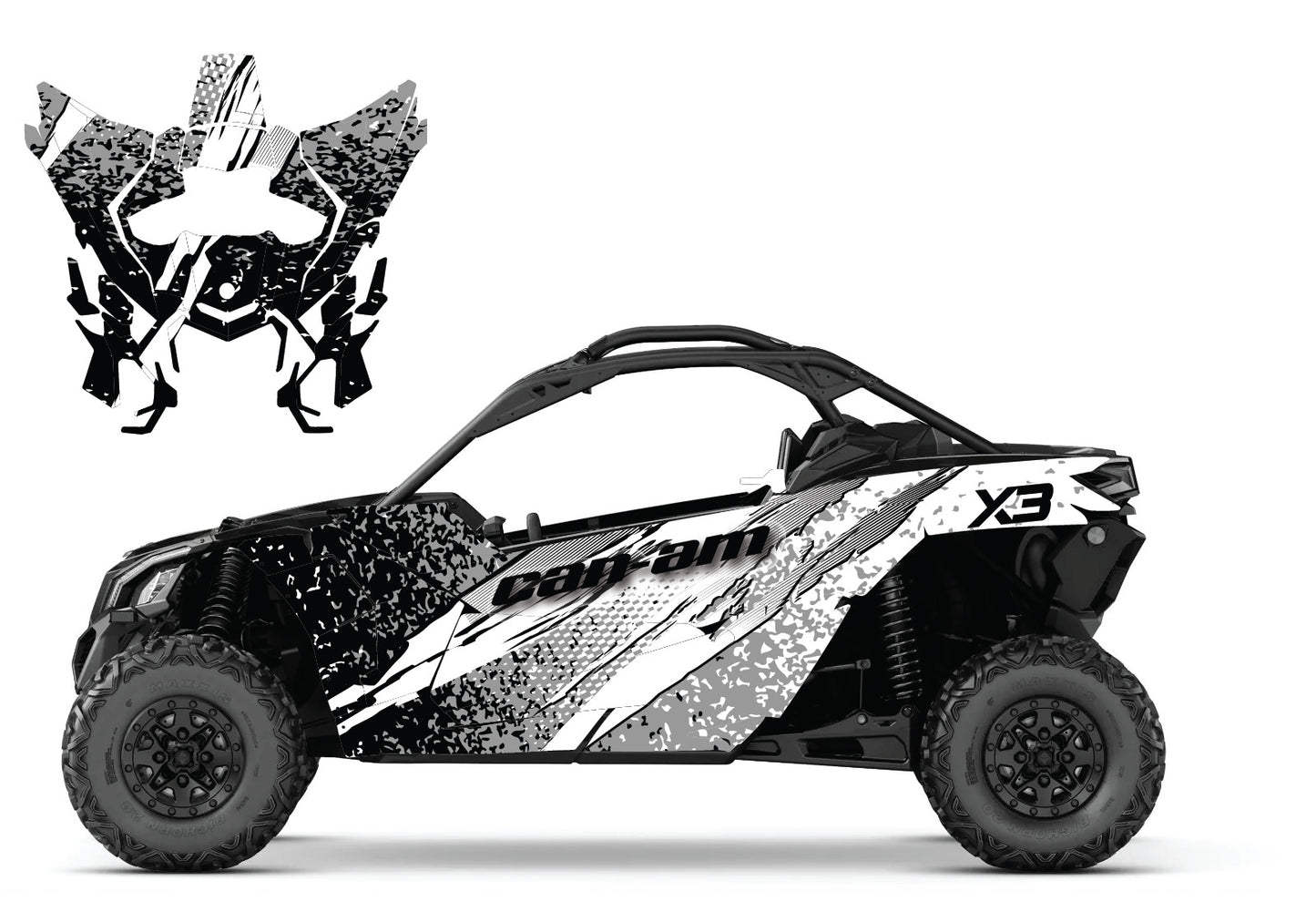 2017 - 2024 Can Am X3 Maverick Graphics Kit Pro Edition D66-1 Grey