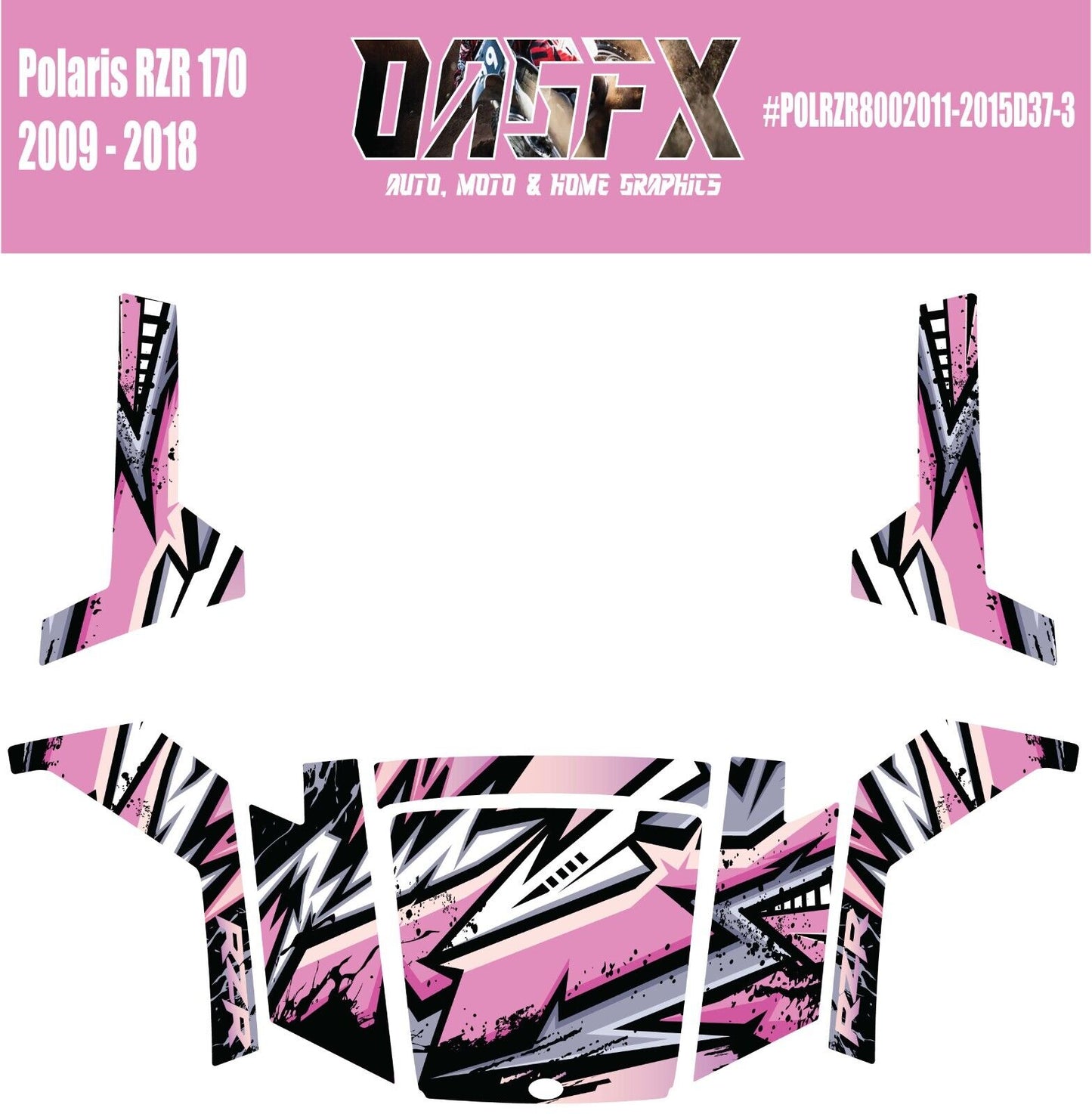 2009 - 2018 Polaris RZR 170 UTV Graphics Kit D37-3 Pink