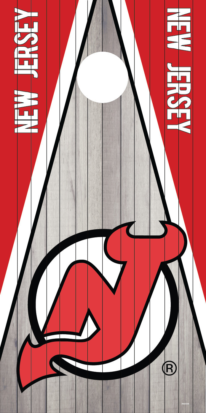Corn Hole Board Wrap - New Jersey Devils Cornhole Skin D2