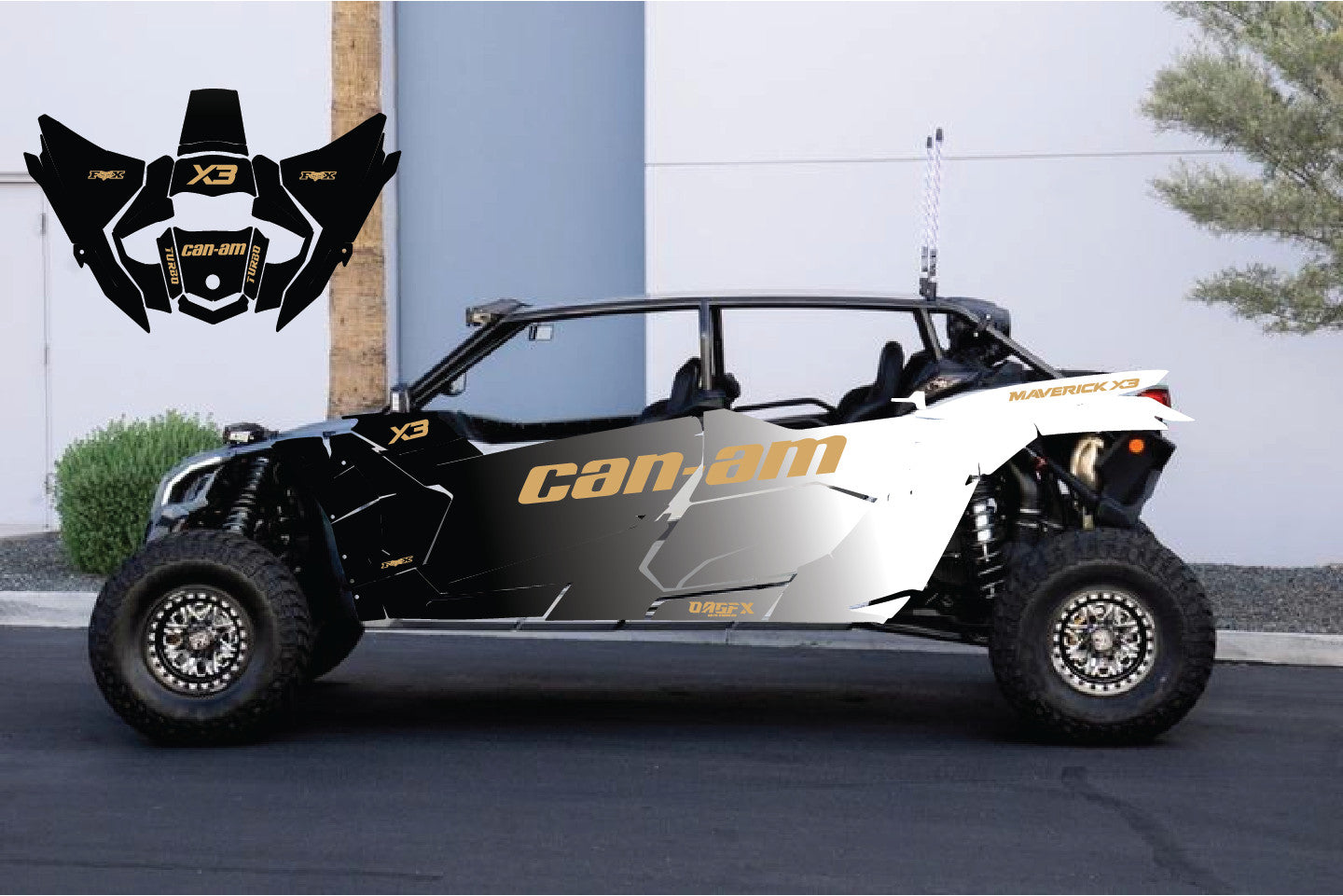 2017 - 2024 Can Am X3 Max 4 Door Maverick RR DS Graphics Kit DBam-1