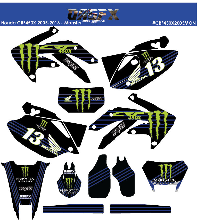 2005 - 2016 Honda CRF 450X Graphics Kit - Pro Ed