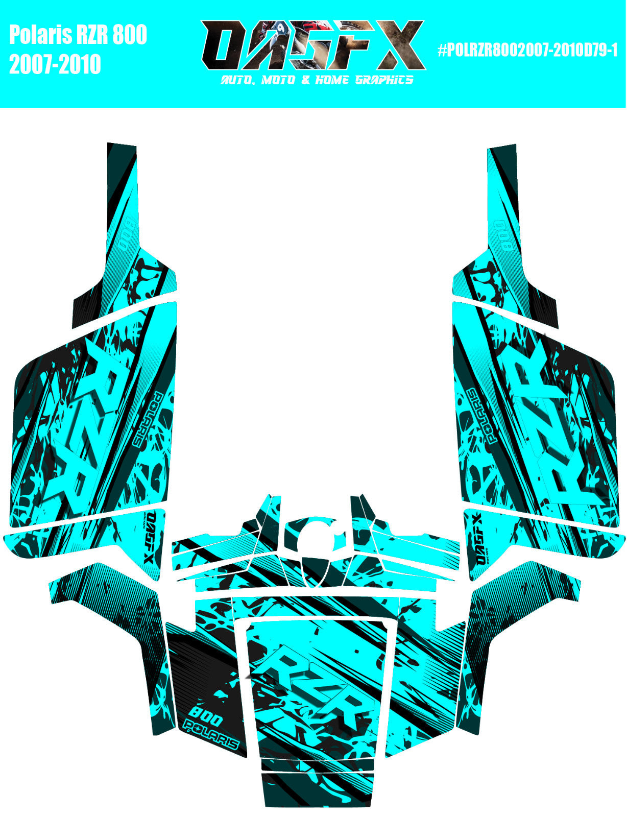 2007 - 2010 Polaris RZR 800 Graphics Kit D79-1