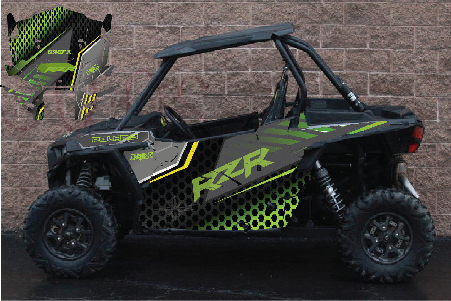 2014 - 2018 Polaris RZR XP 1000 Graphics Kit D46-2 Green