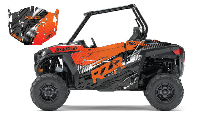 2014 + Polaris RZR 900 OAGFX Graphics Kit D49-1 Orange