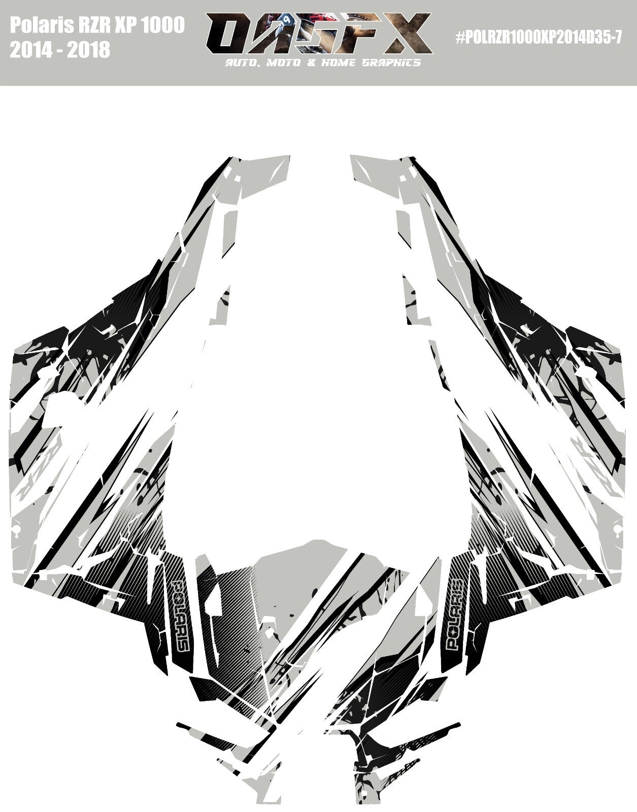 2014 - 2018 Polaris RZR XP 1000 Graphics Kit D35-7 Grey