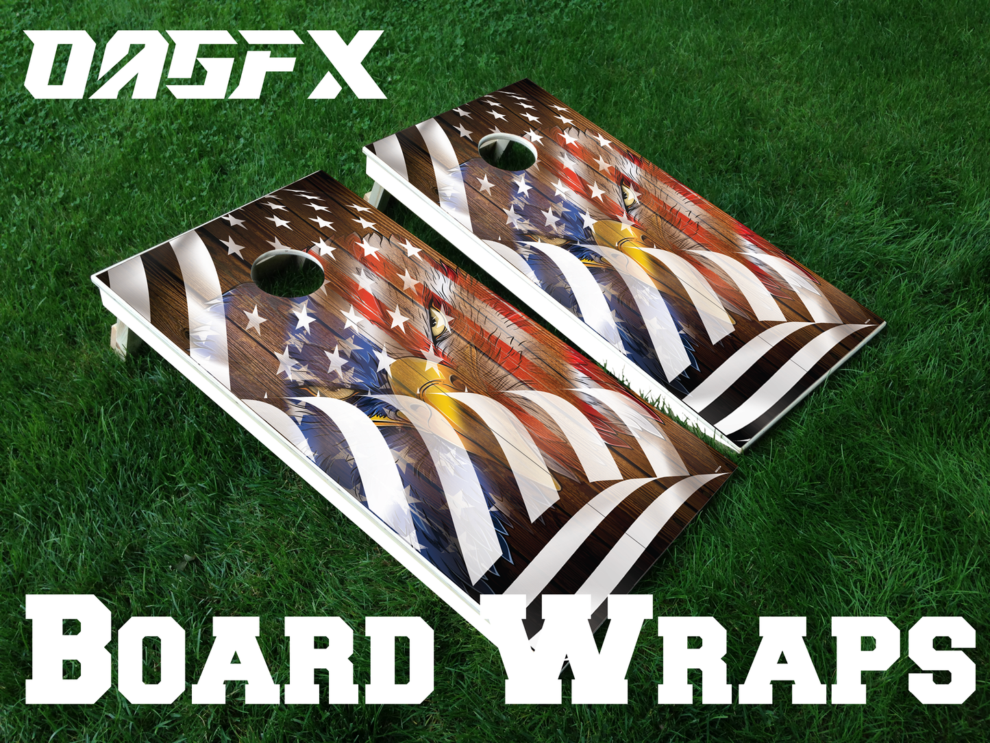 American Flag Cornhole Board Wrap\Skins (Pair)