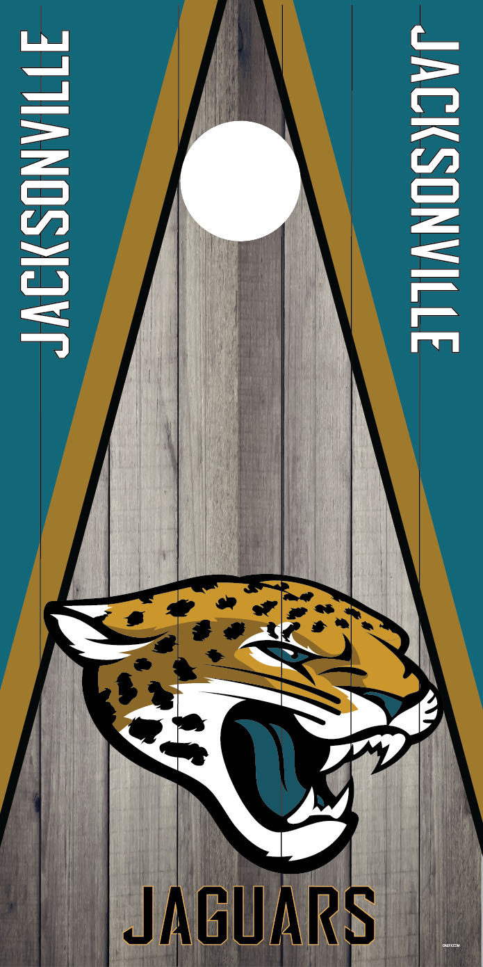 Jacksonville Jaguars Brown Wood Cornhole Board Vinyl Wrap