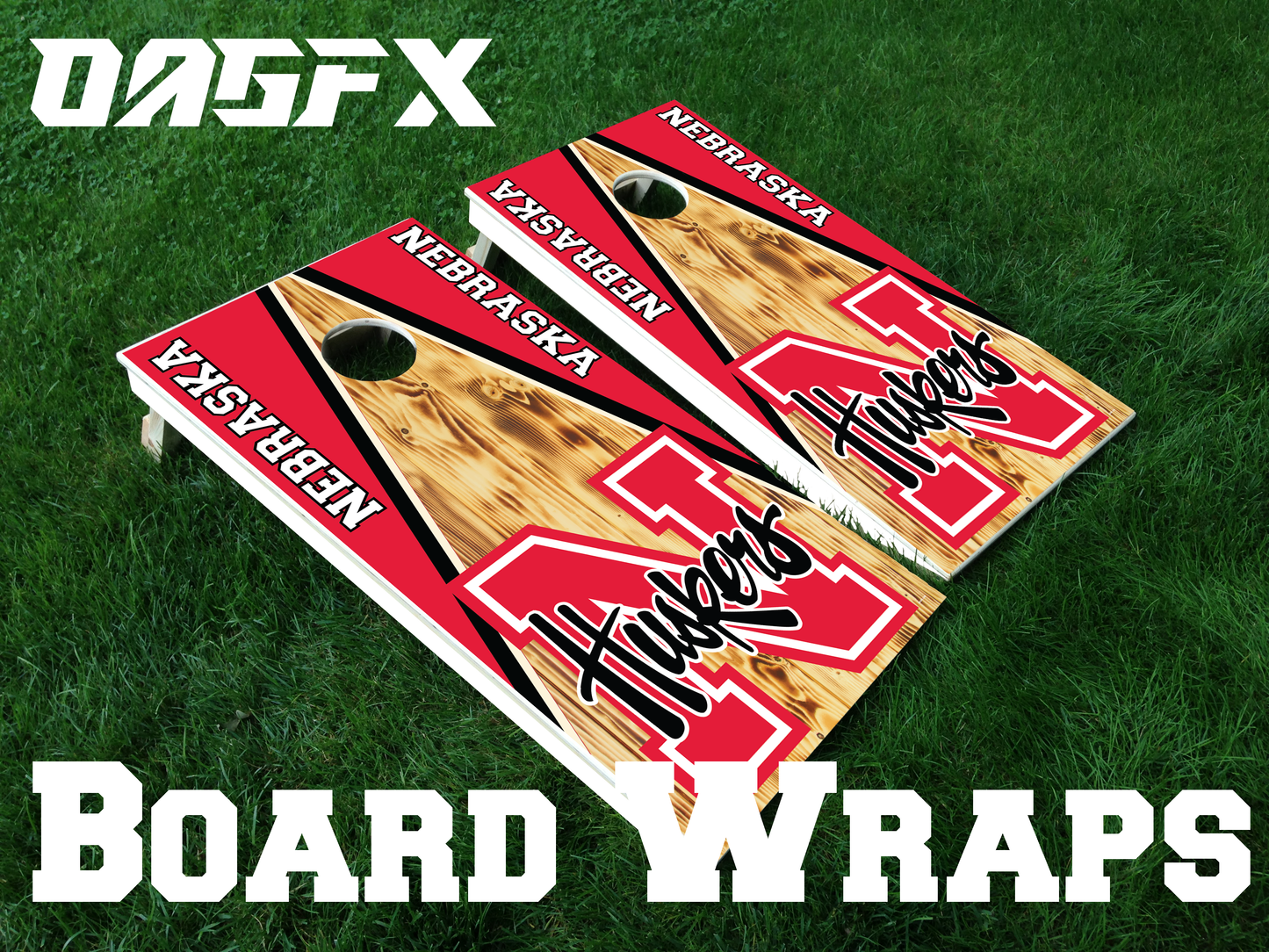 Nebraska Cornhuskers Cornhole Board Skins (Pair)