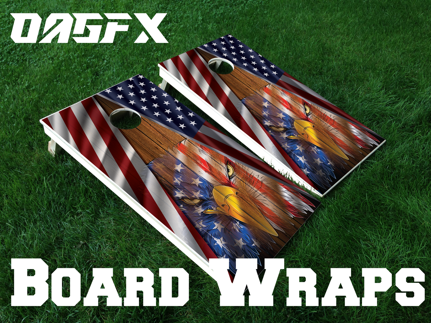 American Flag Cornhole Board Wrap\Skins (Pair)