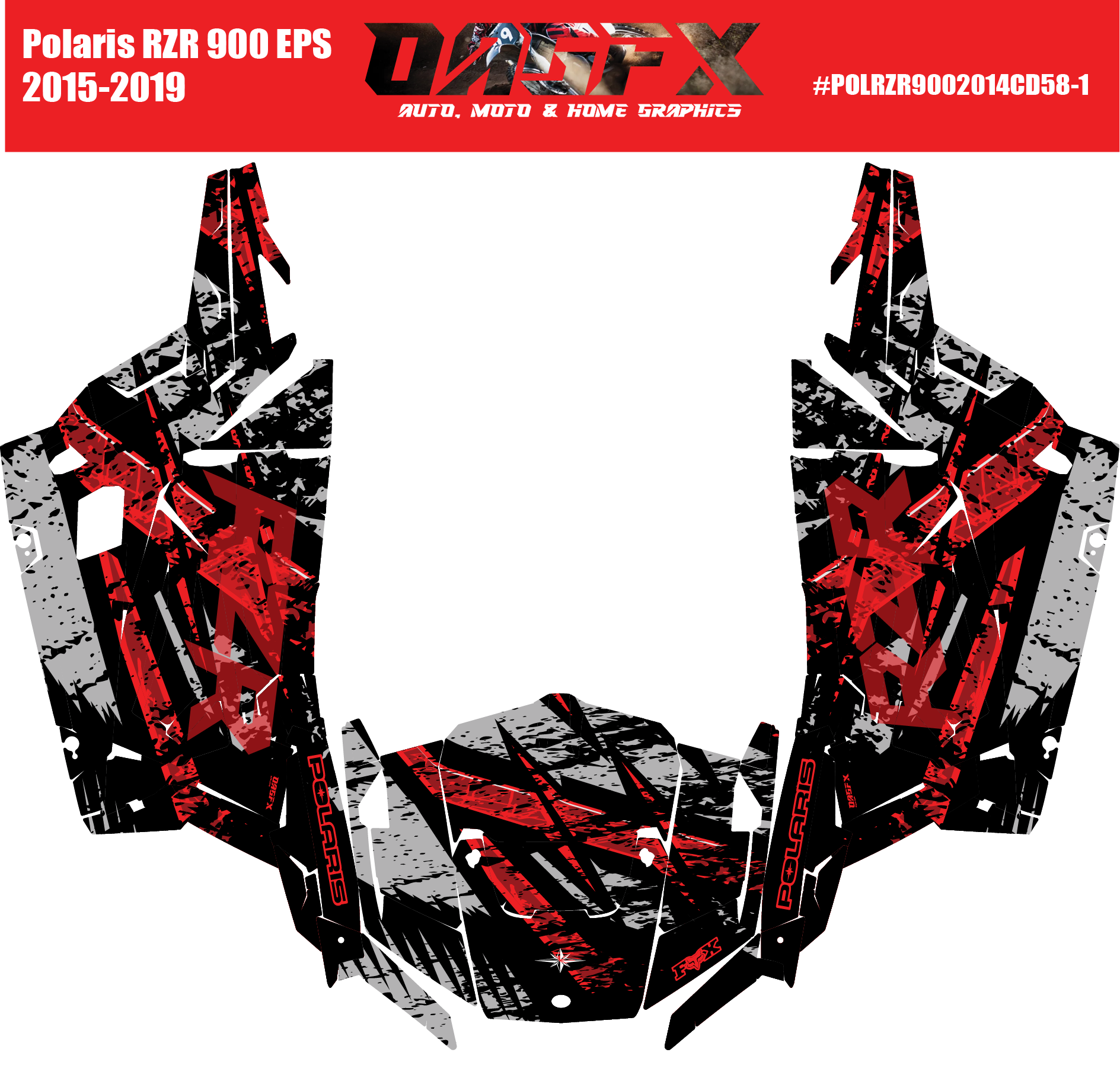 2015-2019 Polaris RZR 900 EPS OAGFX Graphics Kit D58-1