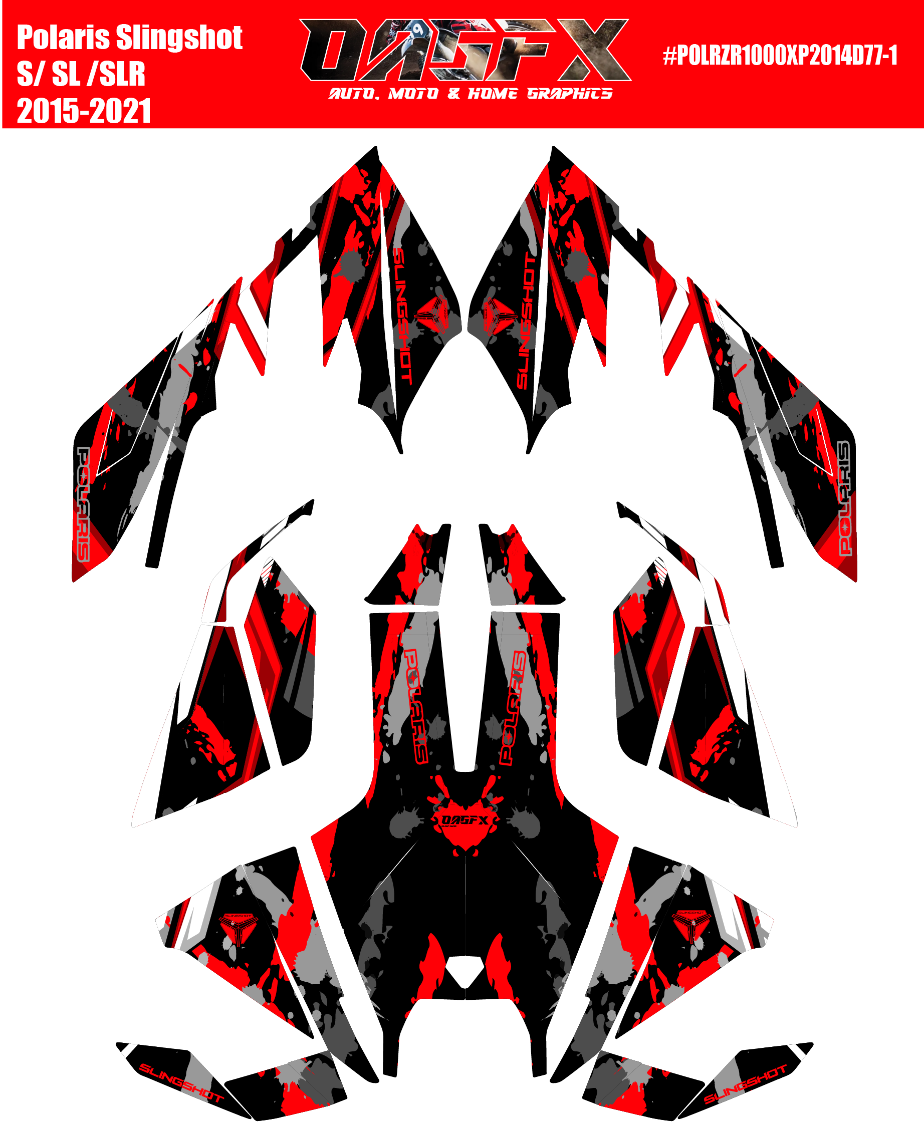 2015 - 2021 Polaris POLARIS SLINGSHOT S SL SLR Graphics D77-1