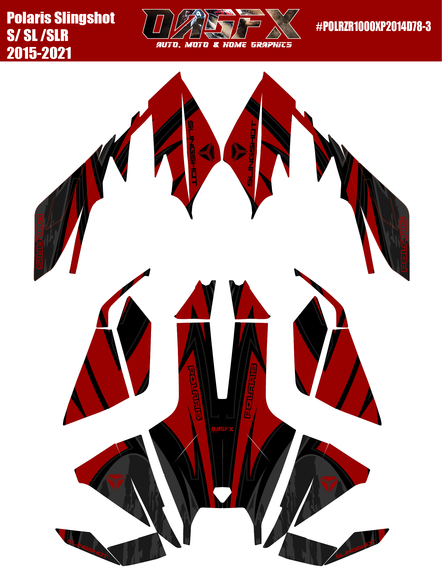 2015 - 2021 Polaris POLARIS SLINGSHOT S SL SLR Graphics D78-3