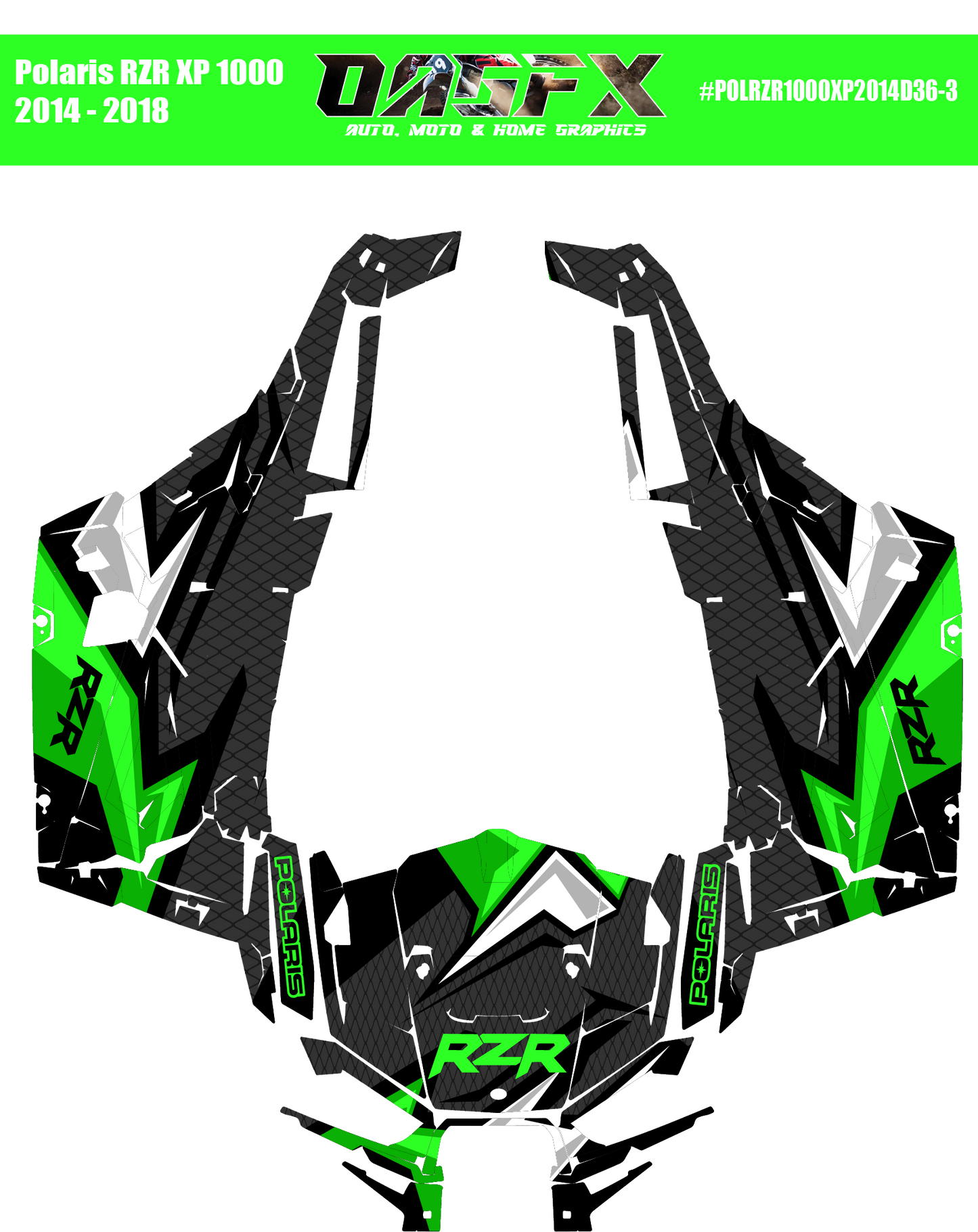 Graphics Kit for POLARIS RZR XP 1000 2014-2018 (5 Color Variations)