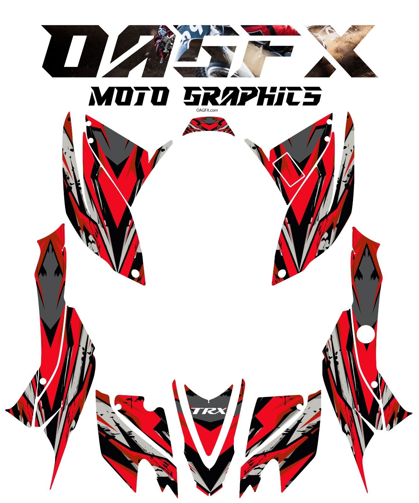 2007-2018 Honda TRX 400 EX Graphics Kit - Pro Ed D39-3 Red