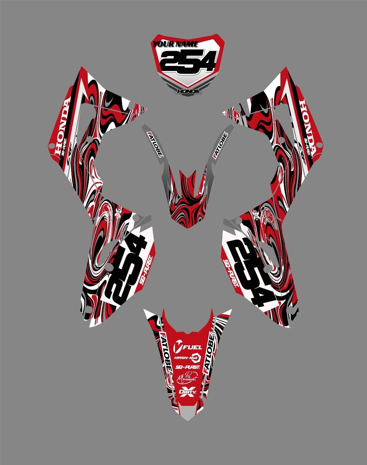 2018 - 2023 Honda CRF 250 and CRF 450 Graphics Kit - Pro Ed D11