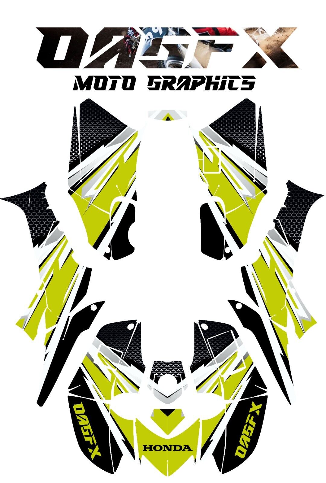 2006-2018 Honda TRX 250 EX Graphics Kit - Pro Ed D33-2 Yellow