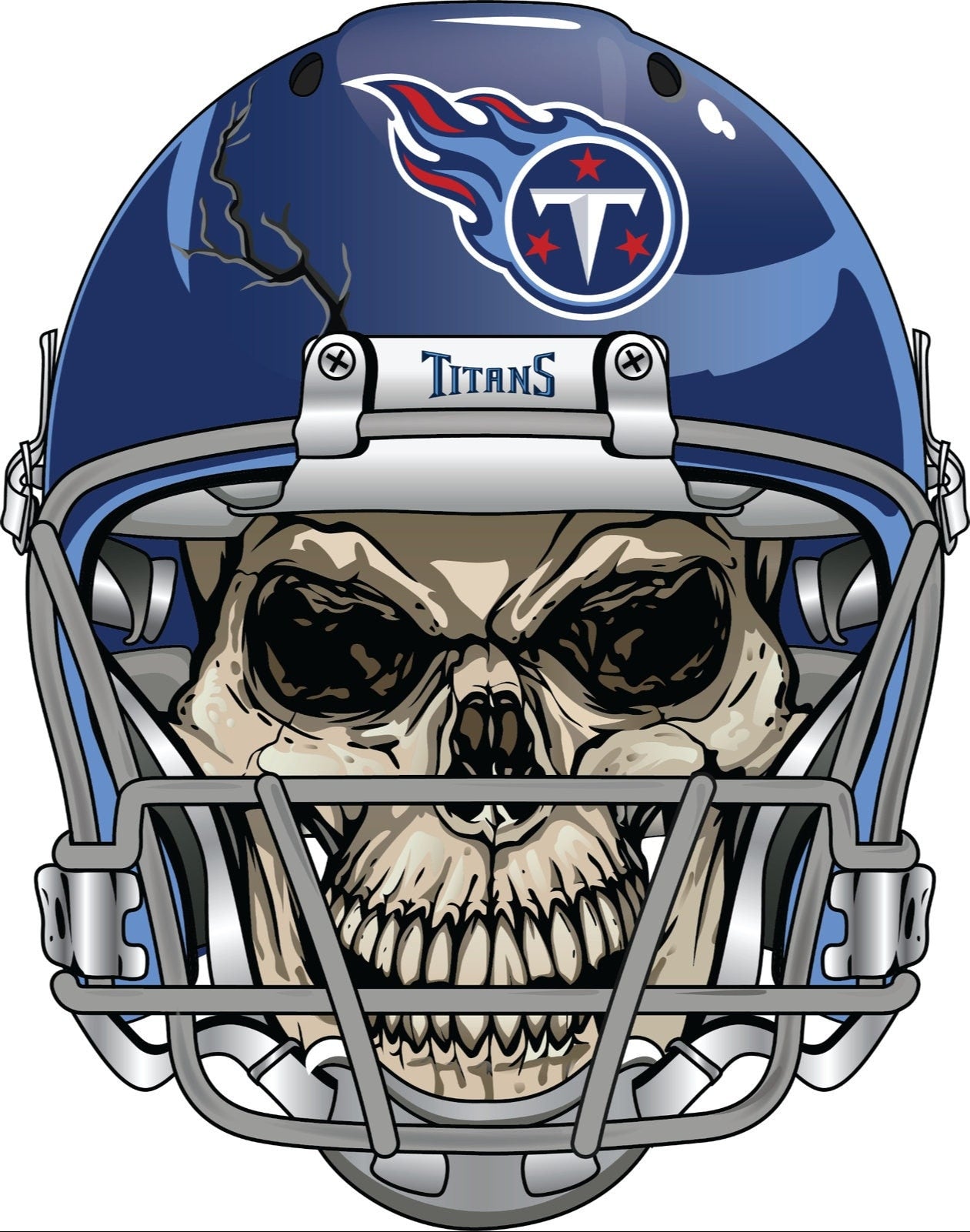 Tennessee Titans Skull Helmet Large Print - Car Wall Decal Small to X –  OAGFX
