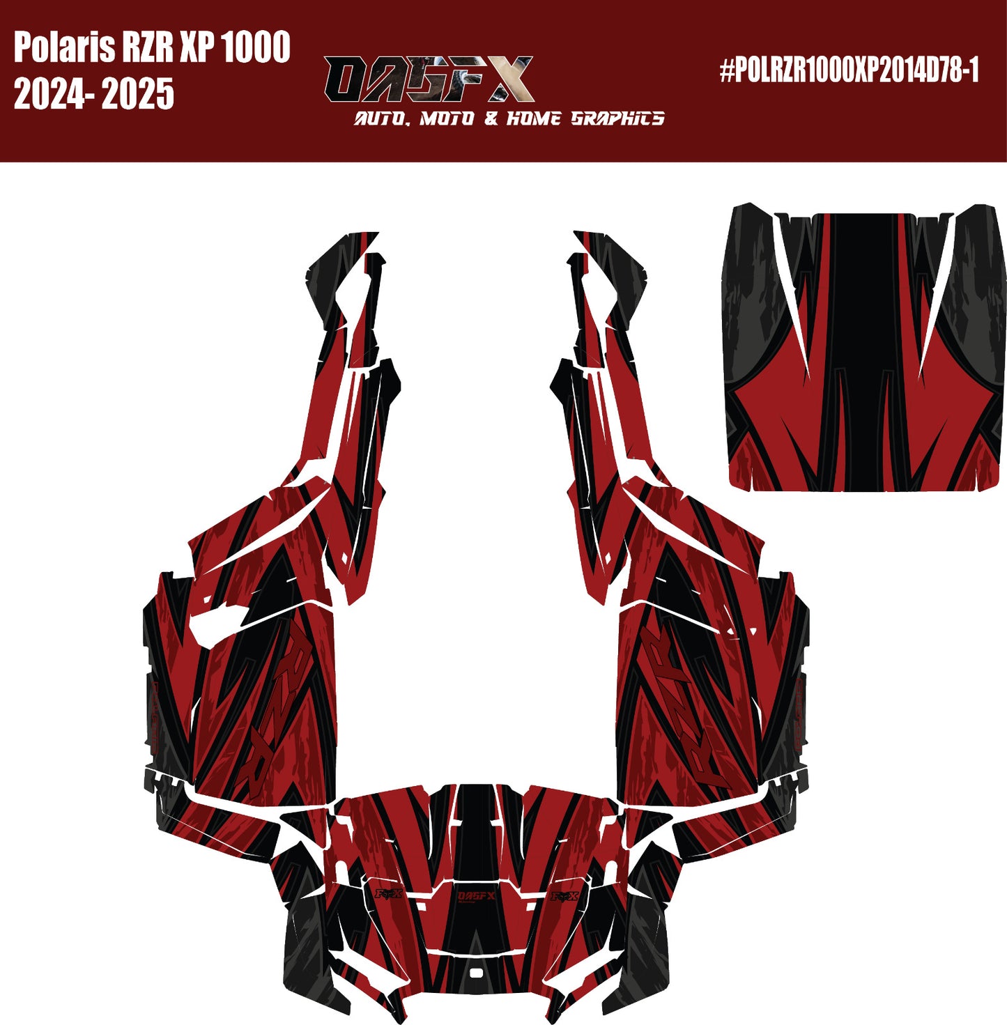 2024-2025 Polaris RZR XP 1000 Graphics Kit D78-1 Red OAGFX