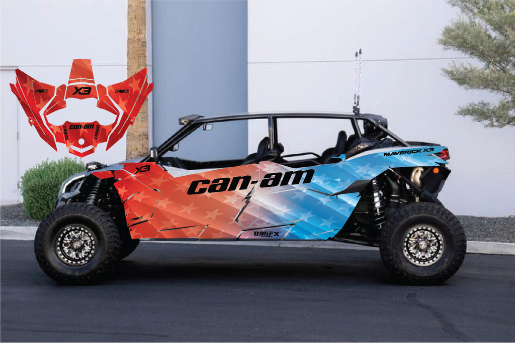 2017-2024 Can Am X3 Max 4 Door Maverick RR DS Graphics Kit D68-1 USA