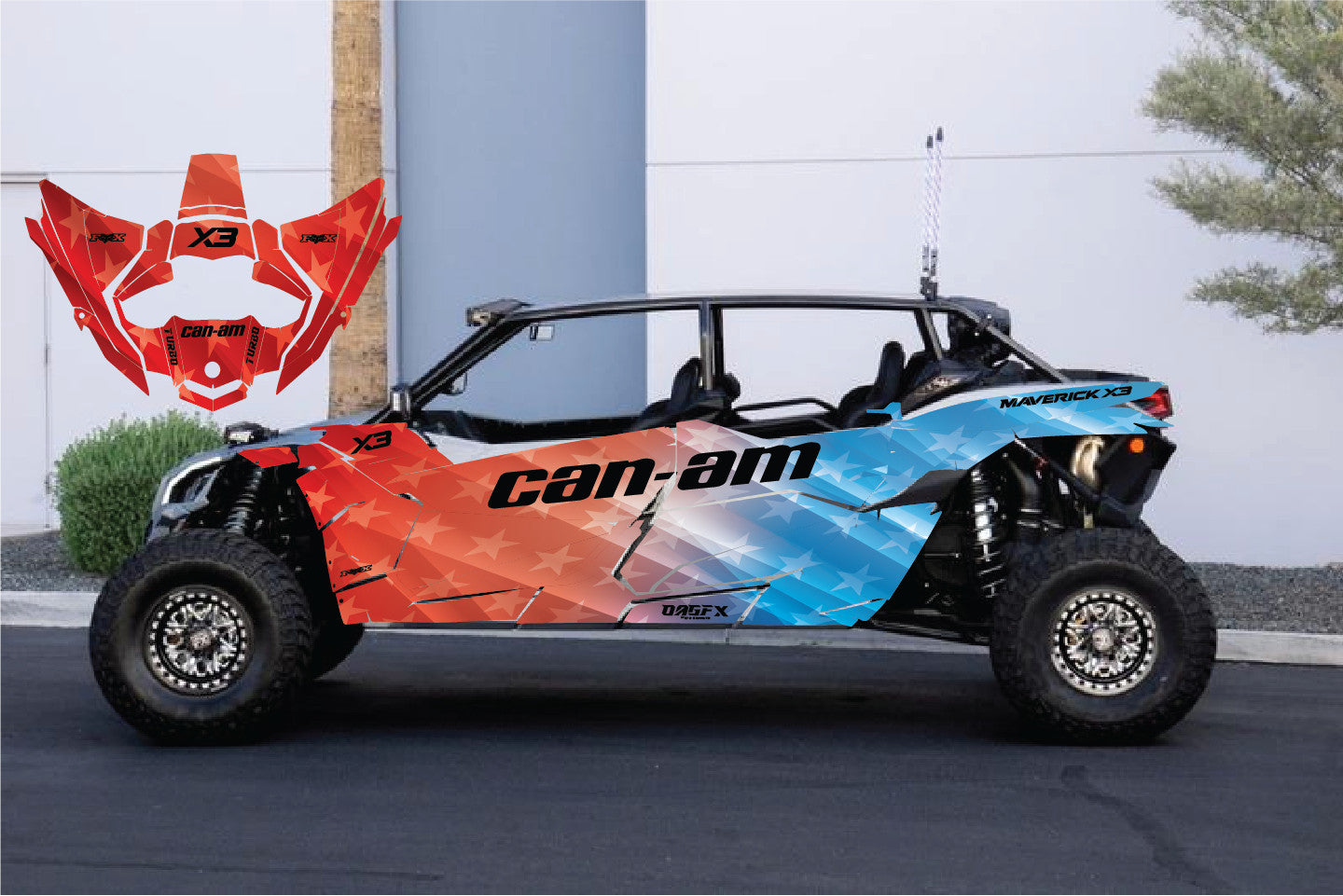 2017-2024 Can Am X3 Max 4 Door Maverick RR DS Graphics Kit D68-1 USA