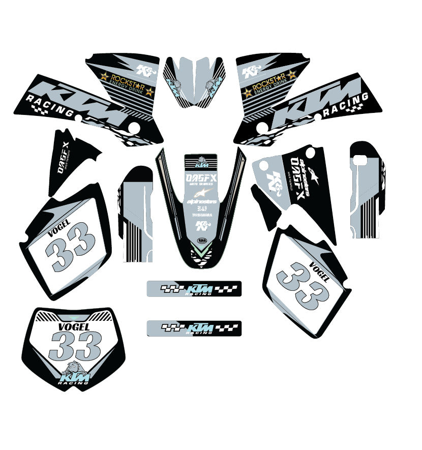 2001-2002 KTM SX 125 250 SX125 SX250 G-1 OAGFX Graphic Kit - Pro Ed Gray