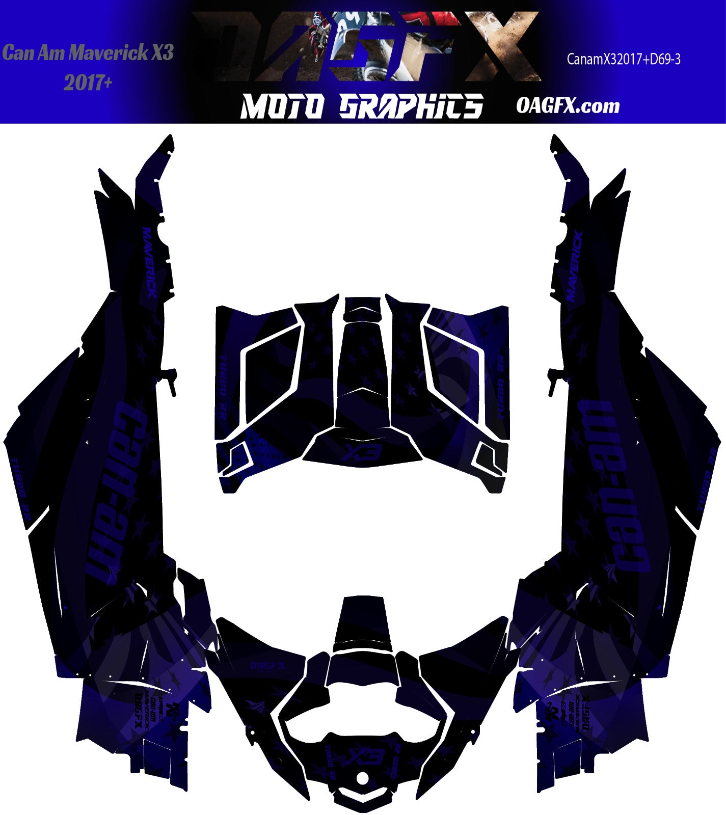 2017 - 2024 Can Am X3 Maverick Graphics Kit  Pro Edition D69-3 USA