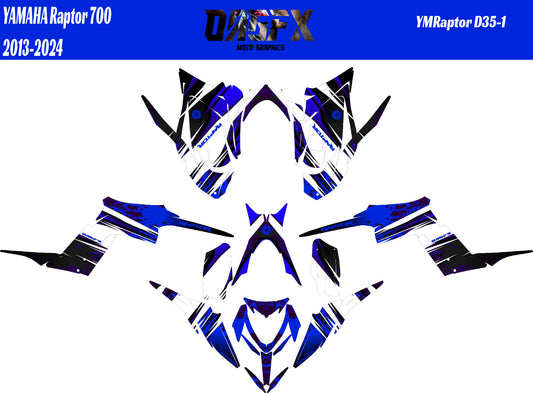 2013 - 2024 Yamaha Raptor 700 Graphics Kit D35-1 Blue