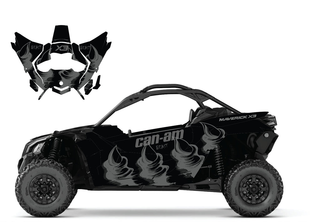 2017-2024 Can Am X3 Maverick Graphics Kit  Pro Edition DB-1 Stealth Beast