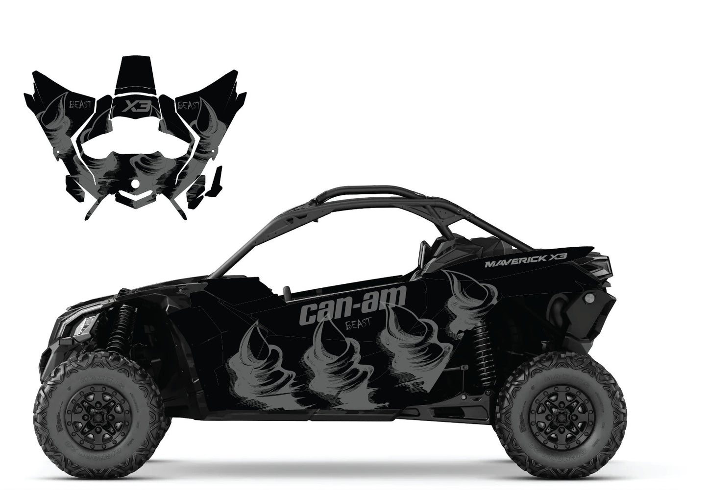 2017-2024 Can Am X3 Maverick Graphics Kit  Pro Edition DB-1 Stealth Beast