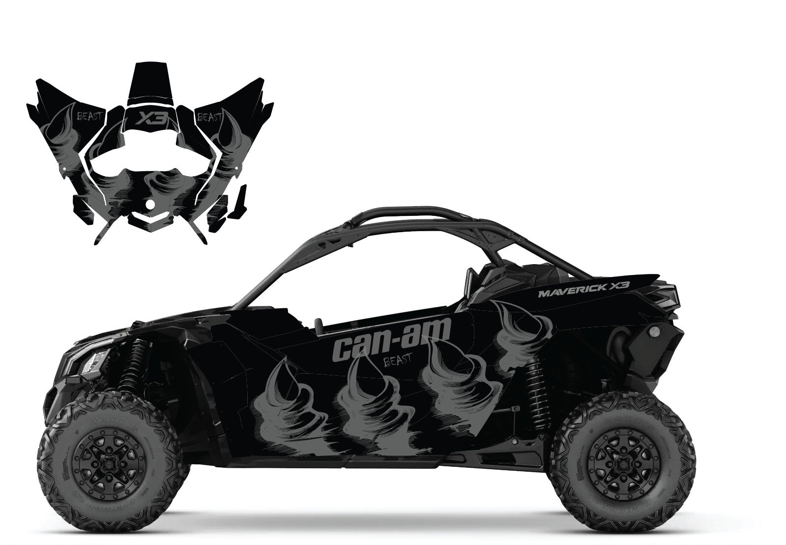 2017-2024 Can Am X3 Maverick Graphics Kit  Pro Edition DB-1 Stealth Beast