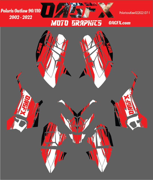 2002-2022 Polaris Outlaw 90 110  Vector template w/ Pre Made Design D7-1