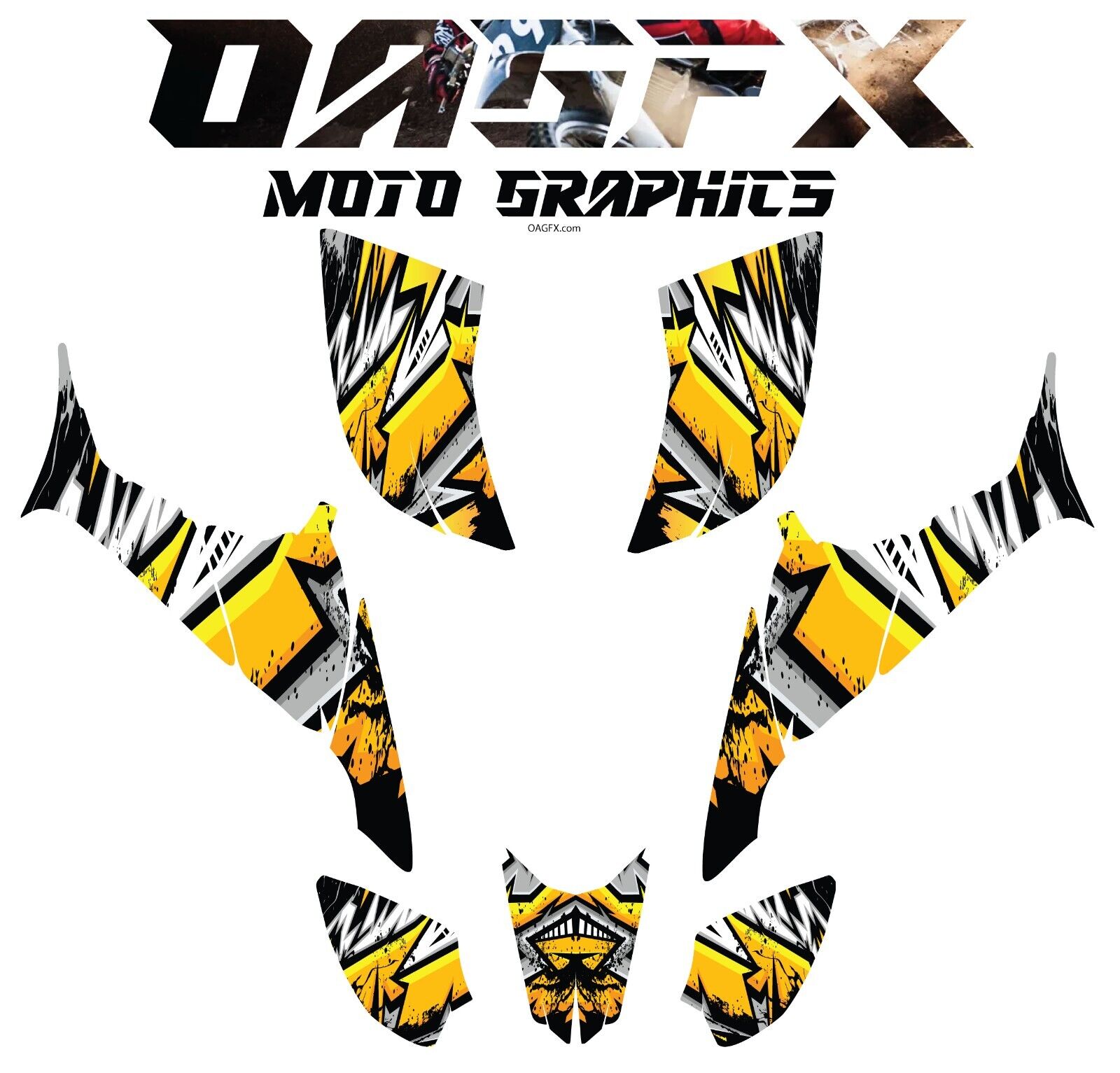 2007-2018 Honda TRX 90 Graphics Kit - Pro Ed D37-1 Yellow