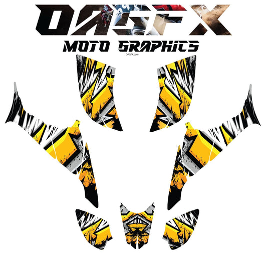 2007-2018 Honda TRX 90 Graphics Kit - Pro Ed D37-1 Yellow