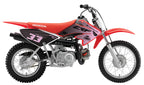 2003-2013 Honda CRF70 Graphics Kit - Pro Ed D0F-2 CRF 70 Fade Pink