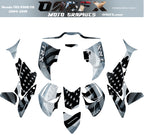 2004 - 2018 Honda TRX 450R ER Graphics Kit - Pro Ed D69-2 USA Flag Gray