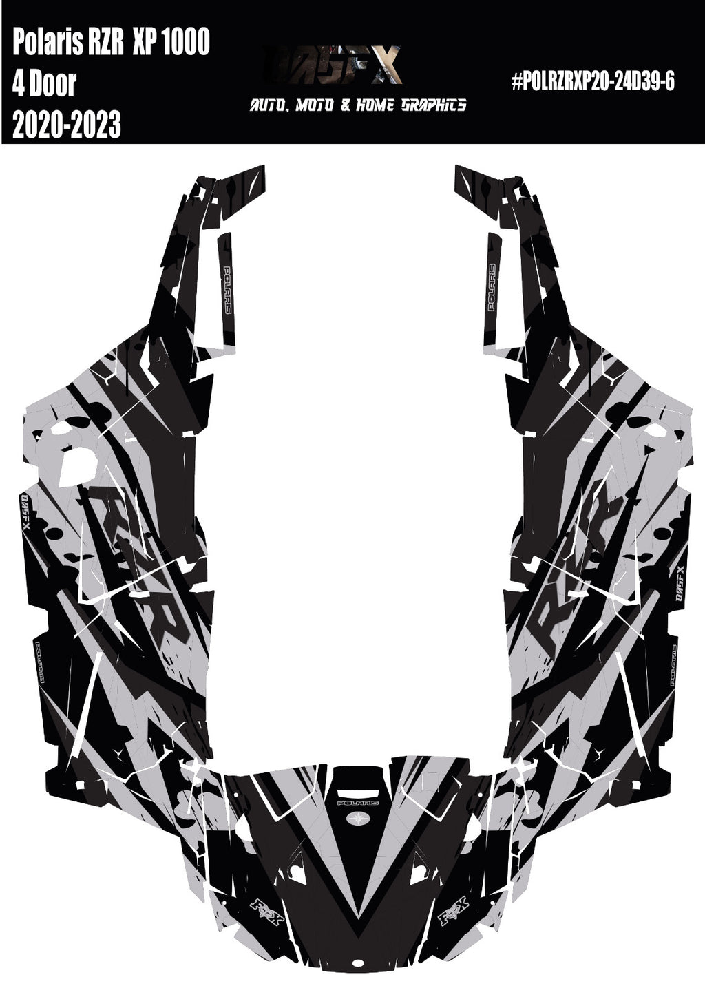2020 - 2023 Polaris RZR  XP 1000 4 Door  Graphics Kit D39-6 Stealth