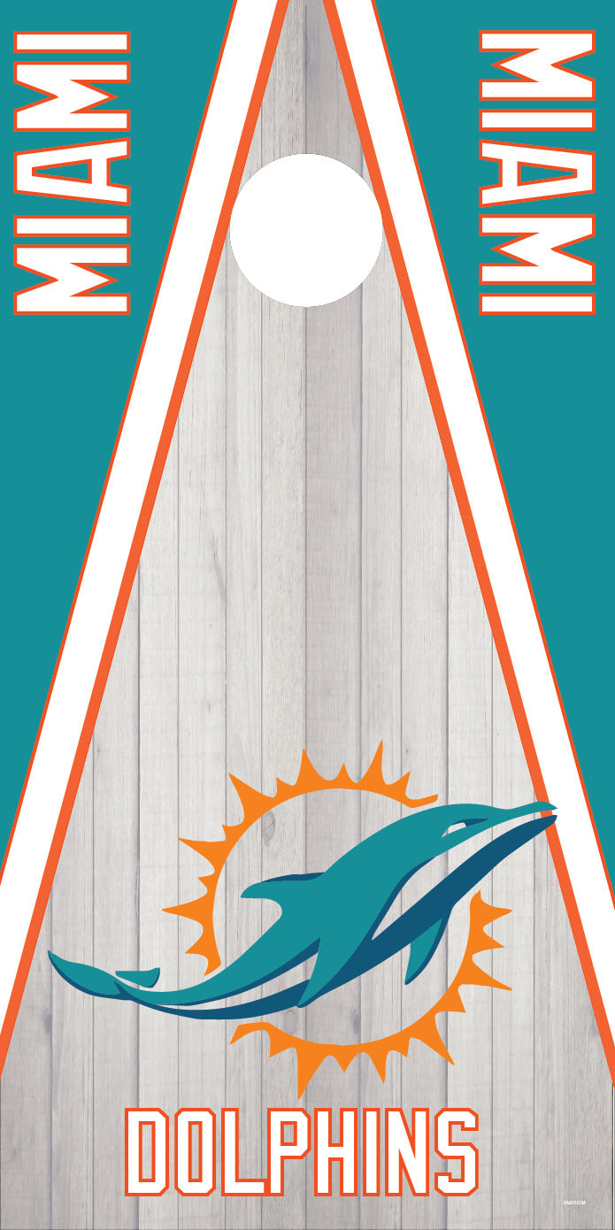 Corn Hole Board Wrap Skin - Miami Dolphins Cornhole D2