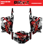 2014 + Polaris RZR 900  Graphics Kit D36-1 Red