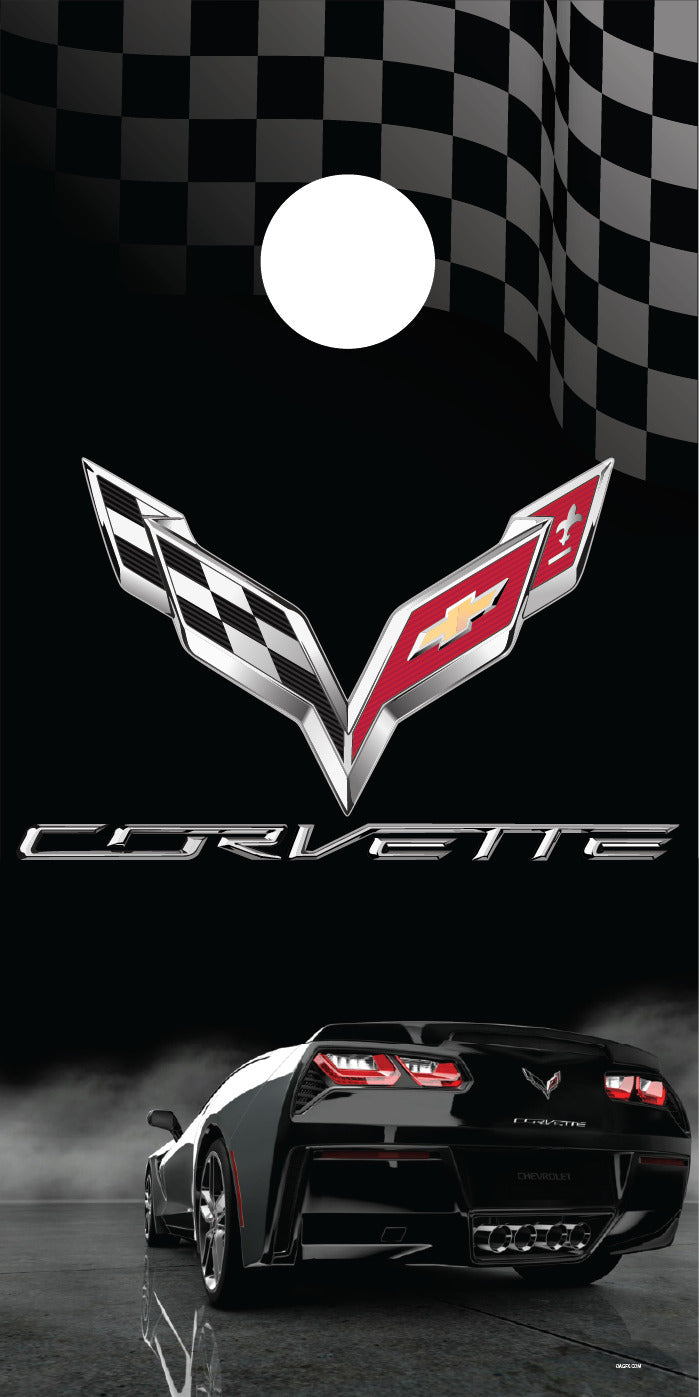 Corn Hole Board Wrap - Corvette Cornhole Skin D4