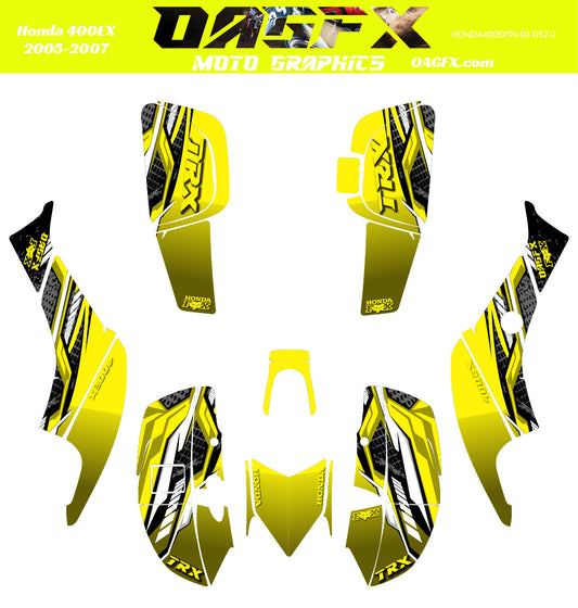 2005-2007 Honda TRX 400 EX Graphics Kit - Pro Ed D52-2 Yellow