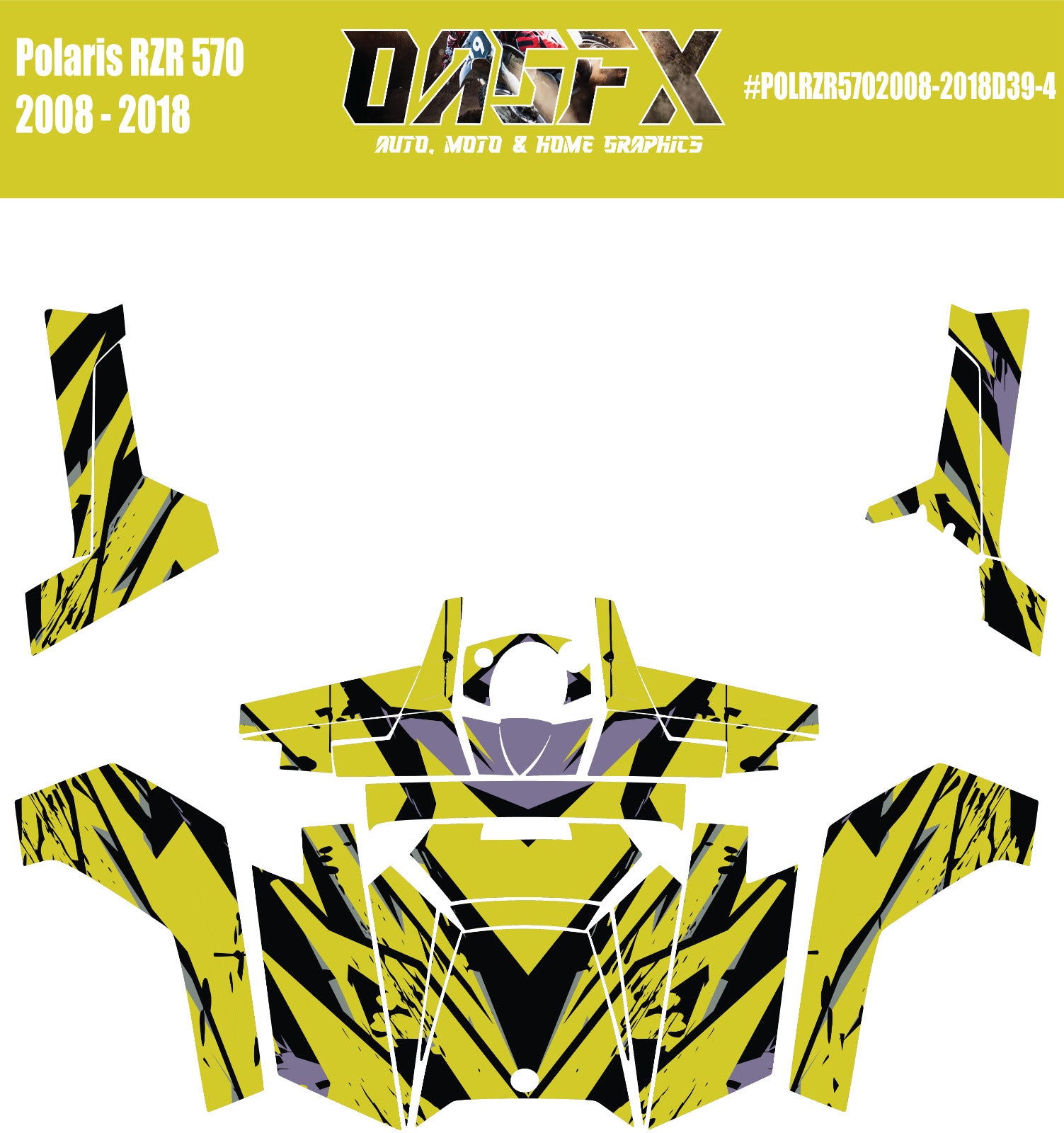2008 - 2018 Polaris RZR 570 UTV Graphics Kit D39-4 Red