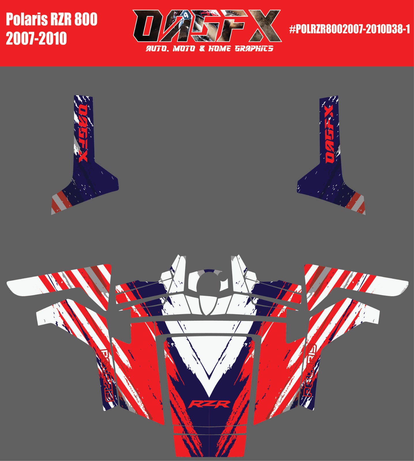 2007 - 2010 Polaris RZR 800 Graphics Kit D38-1 Stars and Stripes Flag