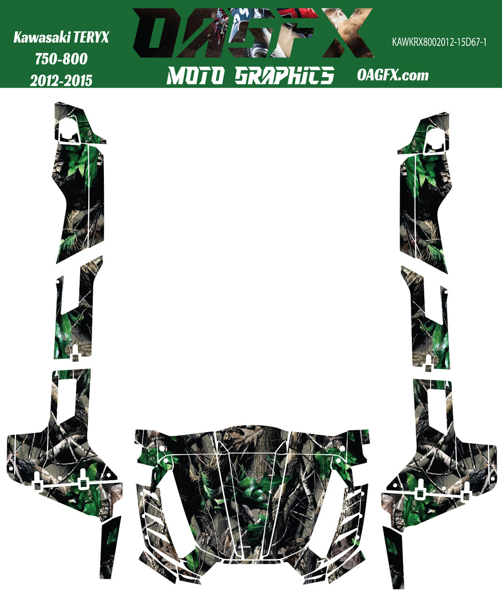 2012 -2015 Kawasaki Teryx 4 750 800 Graphic Kit Pro Edition D67-1 Realistic Camo