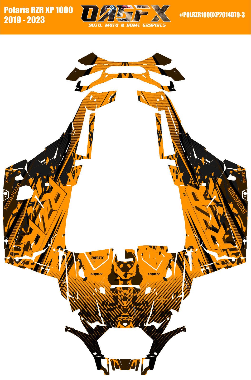 2019 - 2023 Polaris RZR XP 1000 Graphics Kit D79-3 OAGFX