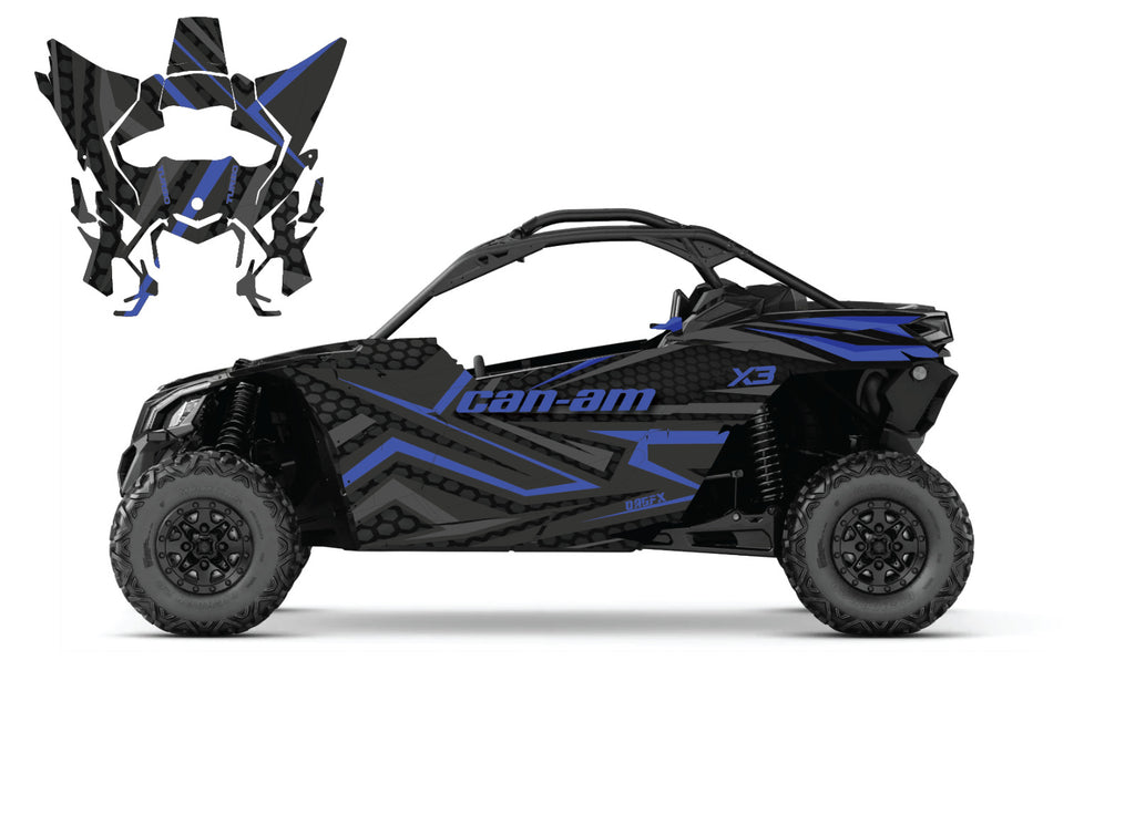 2017 - 2024 Can Am X3 Maverick  Turbo RR DS Graphics Kit  Pro Edition D59-1 Blue