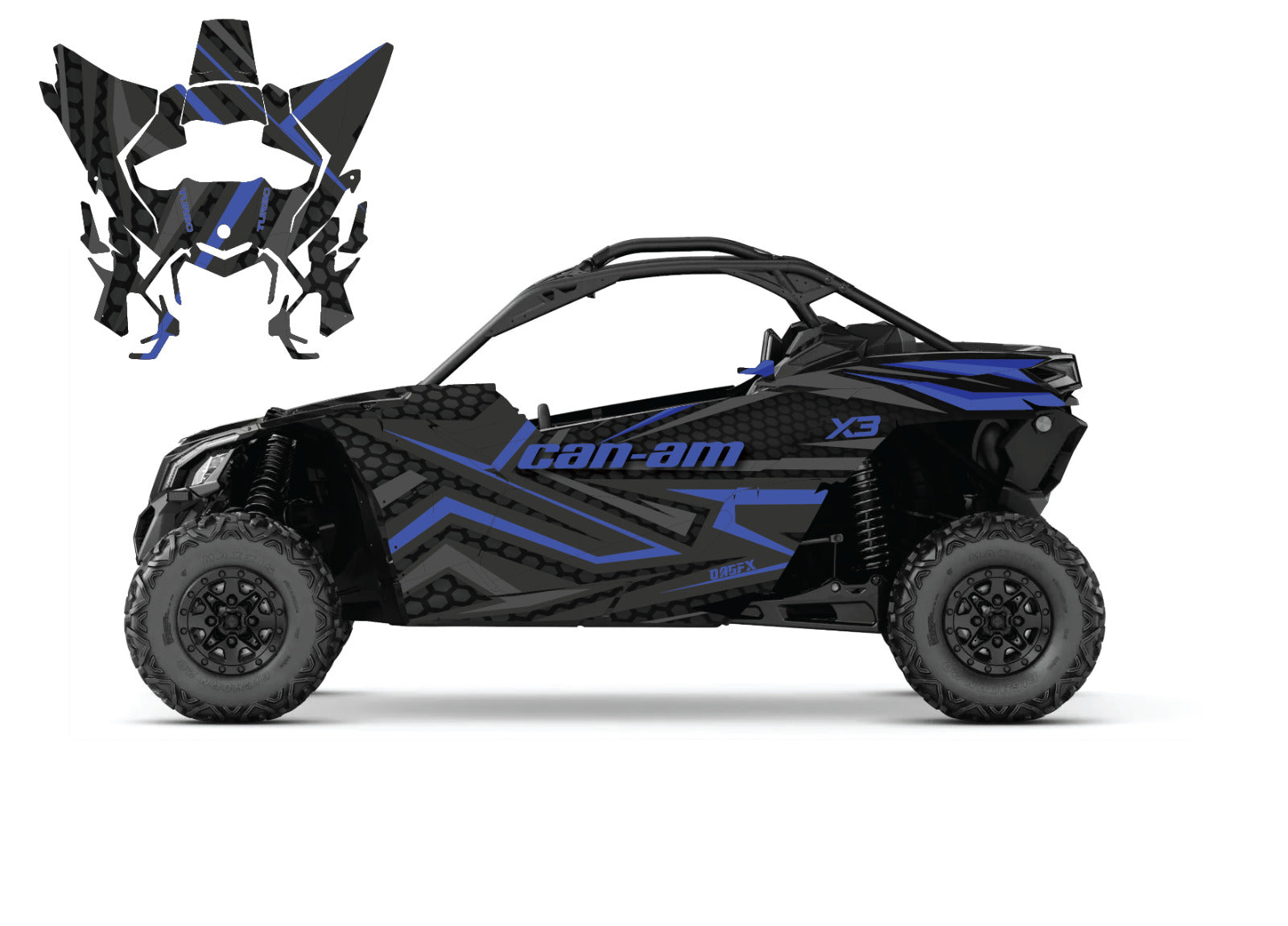 2017 - 2024 Can Am X3 Maverick  Turbo RR DS Graphics Kit  Pro Edition D59-1 Blue